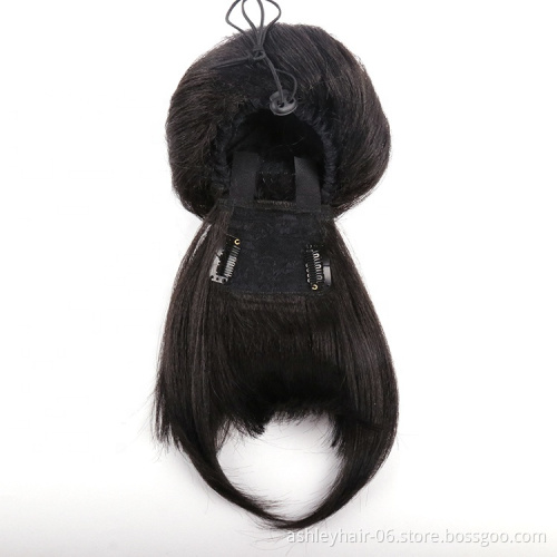 hot sale synthetic hair bun for black women fringe and bun hair extensions chignon hair pieces bun